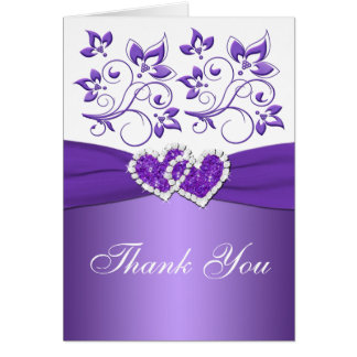 Purple Heart Flowers Thank You Cards | Zazzle