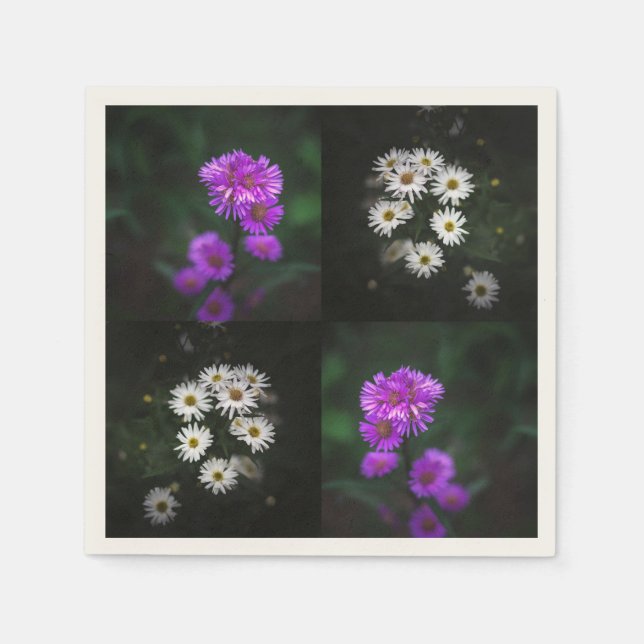 Purple and White Floral Napkins (Front)