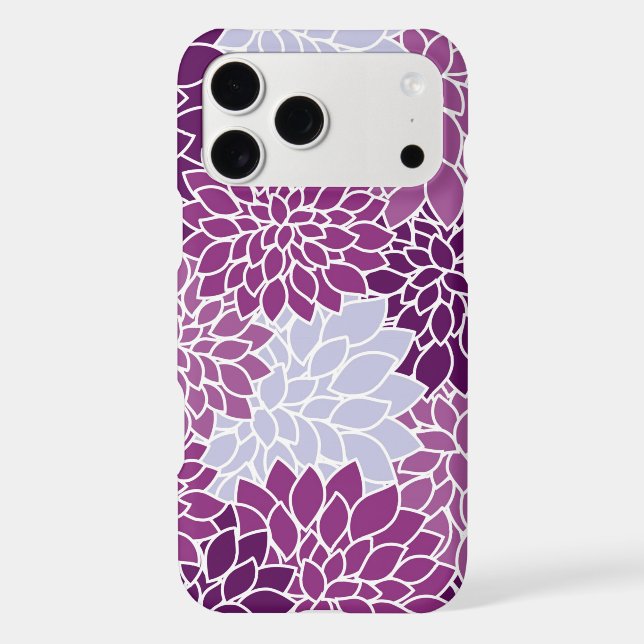 Purple and White Floral Pattern iPhone Case (Back)