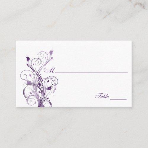 Purple and White Floral Place Cards Business Cards