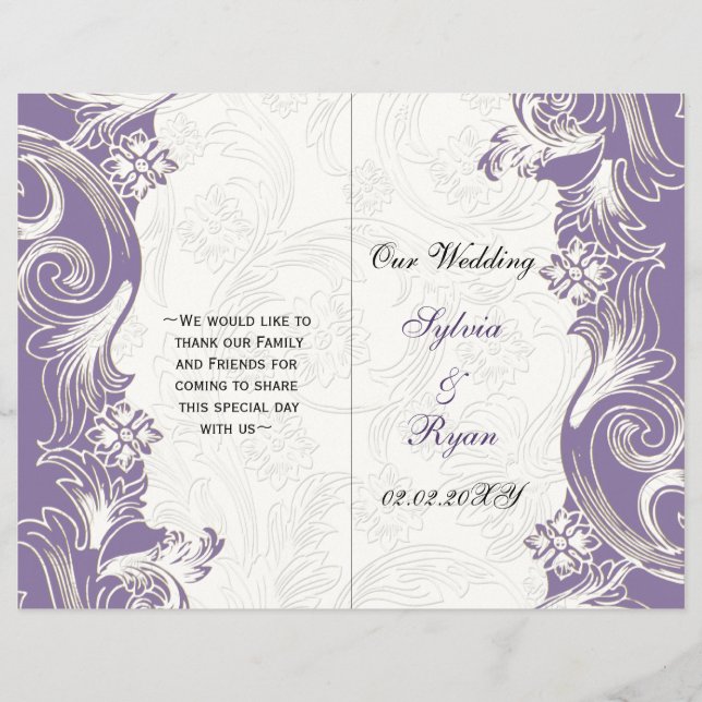 Purple and White Floral Spring Wedding (Front)