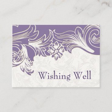 Purple and White Floral Spring Wedding Enclosure Card