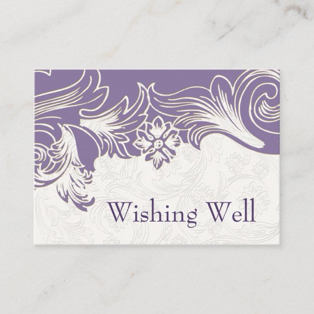 Purple and White Floral Spring Wedding Enclosure Card (Front)