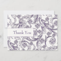 Purple and White Floral Spring Wedding Invitation