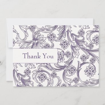 Purple and White Floral Spring Wedding Invitation