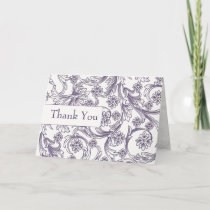 Purple and White Floral Spring Wedding Thank You Card
