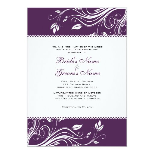 Purple White Wedding Invitations 9