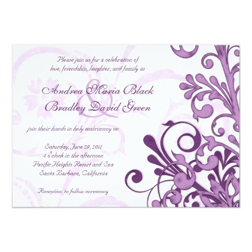 Purple White Wedding Invitations 2