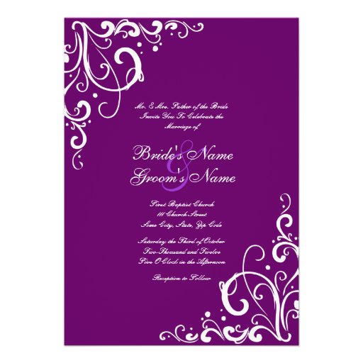 Purple White Wedding Invitations 7