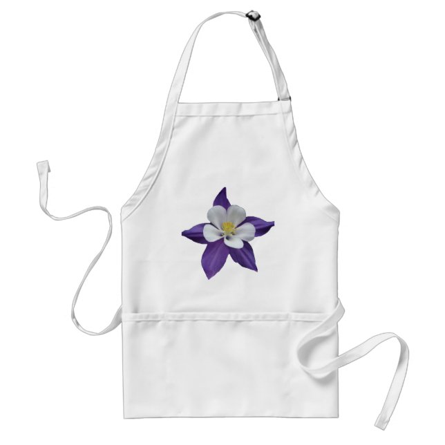 Purple and White Flower Adult Apron (Front)