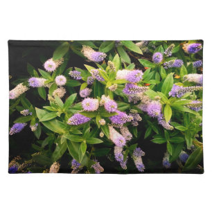 Purple and white flower cloth placemat