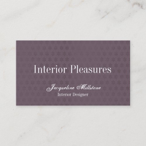 Purple and White Flower Monogram Business Card