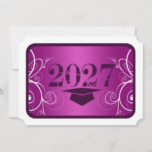 Purple and White Frame Graduation Invitation