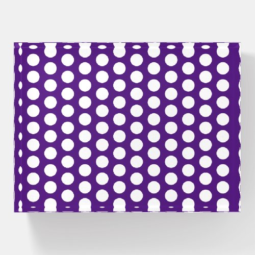 Purple and White Geometric Polka Dots  Paperweight