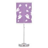 Purple And White Ghosts Pattern Halloween Table Lamp (Back)