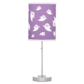 Purple And White Ghosts Pattern Halloween Table Lamp (Front)