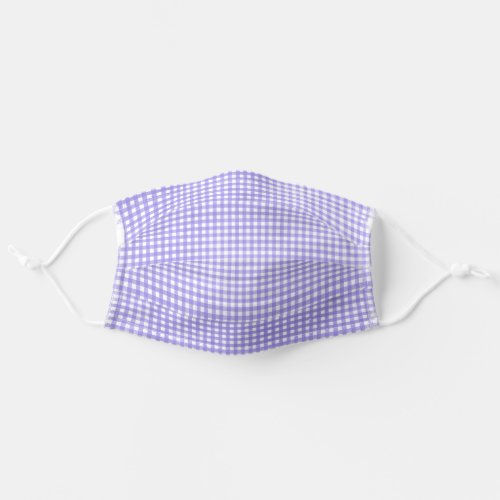 purple and white gingham adult cloth face mask