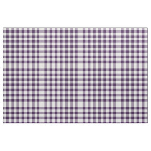 Purple and White Gingham Block Pattern Fabric