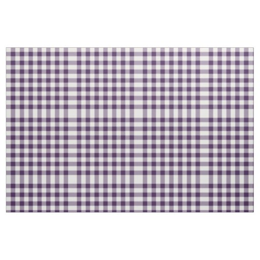 Purple and White Gingham Block Pattern Fabric