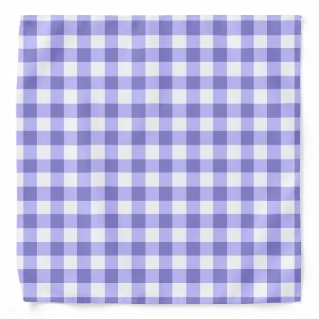 Purple And White Gingham Check Pattern Bandana by InTrendPatterns at Zazzle