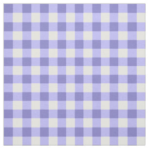 Purple And White Gingham Check Pattern Fabric