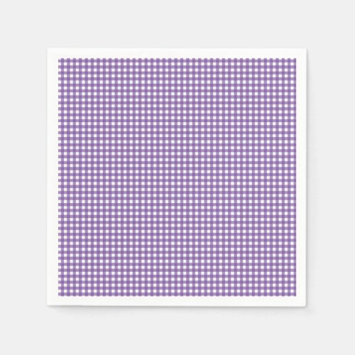 Purple and White Gingham Napkins