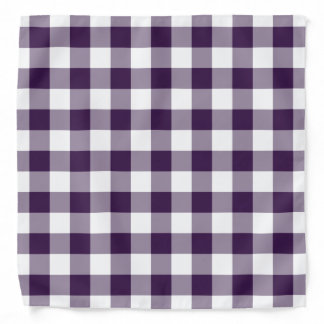 Purple and White Gingham Pattern Bandana