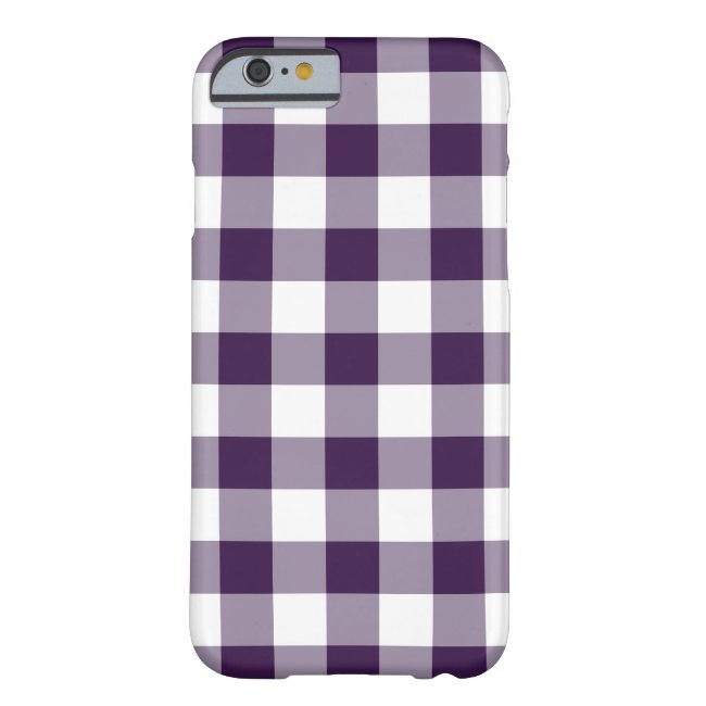Purple and White Gingham Pattern iPhone Case