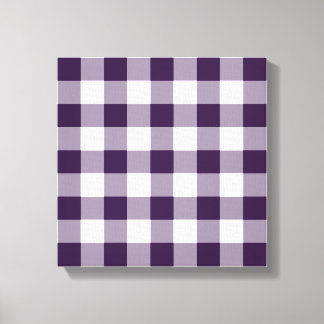 Purple and White Gingham Pattern Canvas Print