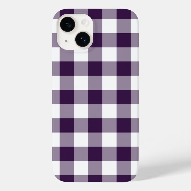 Purple and White Gingham Pattern Case-Mate iPhone Case (Back)