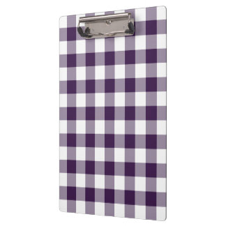 Purple and White Gingham Pattern Clipboard
