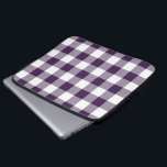 Purple and White Gingham Pattern Laptop Sleeve<br><div class="desc">Purple, lavender, and white squares form a bold, buffalo plaid. The purple and white gingham pattern was designed from scratch. The white is transparent, so you can change it if you like. Just click the "Customize it" button, then select a “Printed Background Color” in the sidebar. When you're done, click...</div>