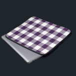 Purple and White Gingham Pattern Laptop Sleeve<br><div class="desc">Purple, lavender, and white squares form a bold, buffalo plaid. The purple and white gingham pattern was designed from scratch. The white is transparent, so you can change it if you like. Just click the "Customize it" button, then select a “Printed Background Color” in the sidebar. When you're done, click...</div>