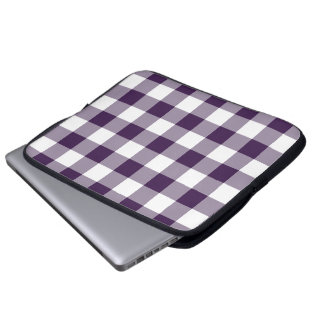 Purple and White Gingham Pattern Laptop Sleeve