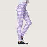 purple and white gingham pattern leggings<br><div class="desc">pastel purple and white gingham checkered pattern</div>