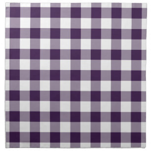 Purple and White Gingham Pattern Napkin