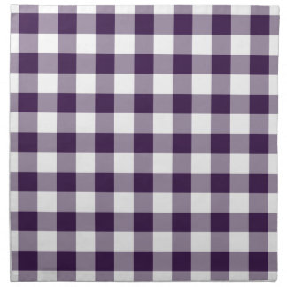 Purple and White Gingham Pattern Napkin