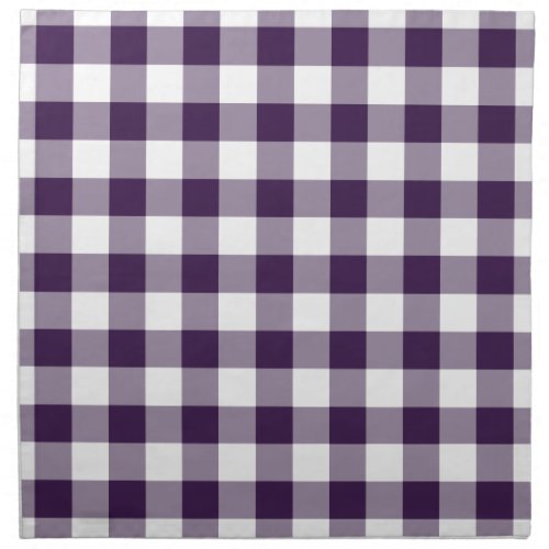 Purple and White Gingham Pattern Napkin