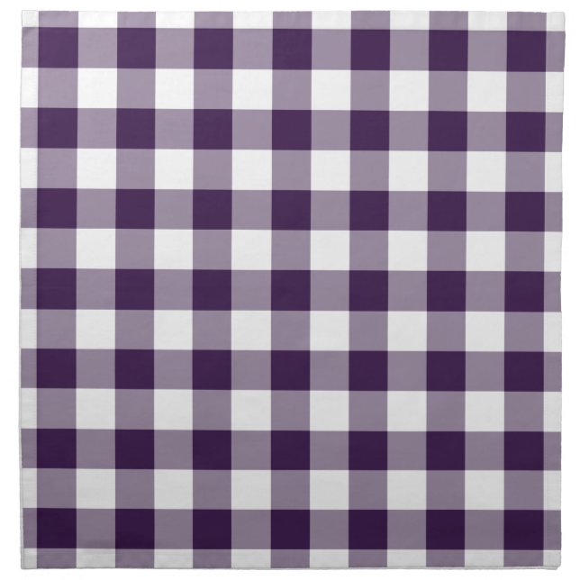 Purple and White Gingham Pattern Napkin (Front)