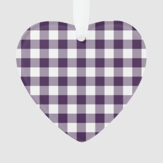 Purple and White Gingham Pattern Ornament