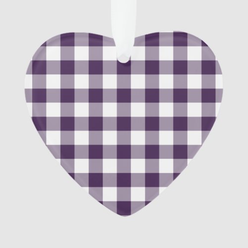 Purple and White Gingham Pattern Ornament