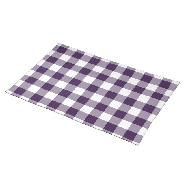 Purple and White Gingham Pattern Placemat (On Table)
