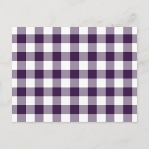 Purple and White Gingham Pattern Postcard