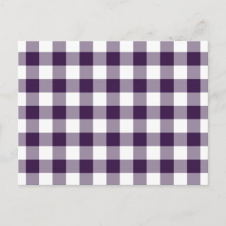Purple and White Gingham Pattern Postcard