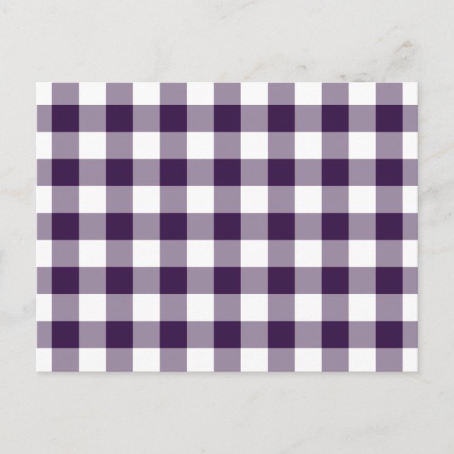 Purple and White Gingham Pattern Postcard (Front)