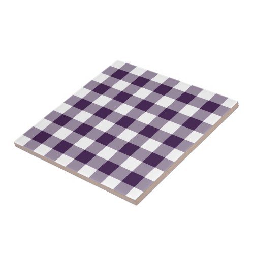 Purple and White Gingham Pattern Tile