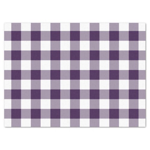 Purple and White Gingham Pattern Tissue Paper