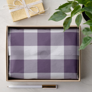 Purple and White Gingham Pattern Tissue Paper