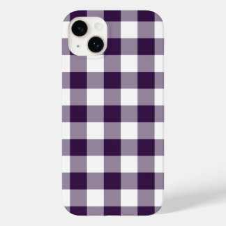 Purple and White Gingham Plaid Case-Mate iPhone 14 Plus Case