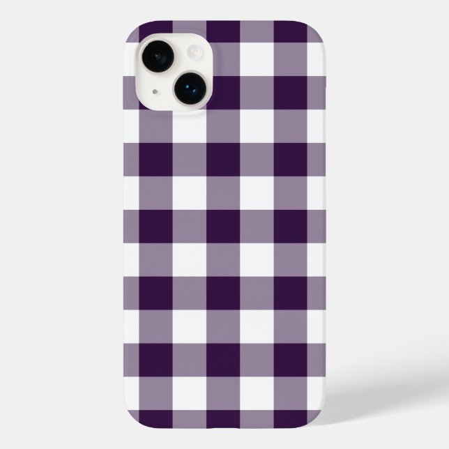 Purple and White Gingham Plaid Case-Mate iPhone Case (Back)